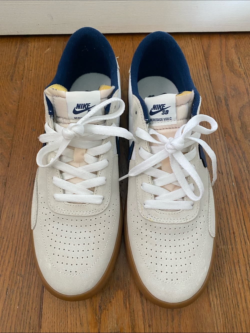 Nike SB Heritage Vulc Summit White Navy Gum Skate Shoes Sneaker Low Top 10B